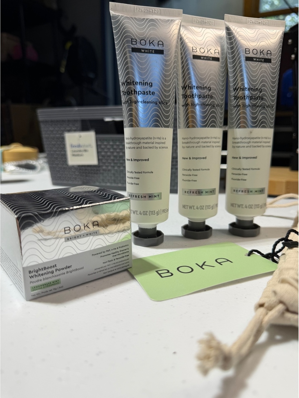 Boka Oral Care Set With Mint Zip Pouch